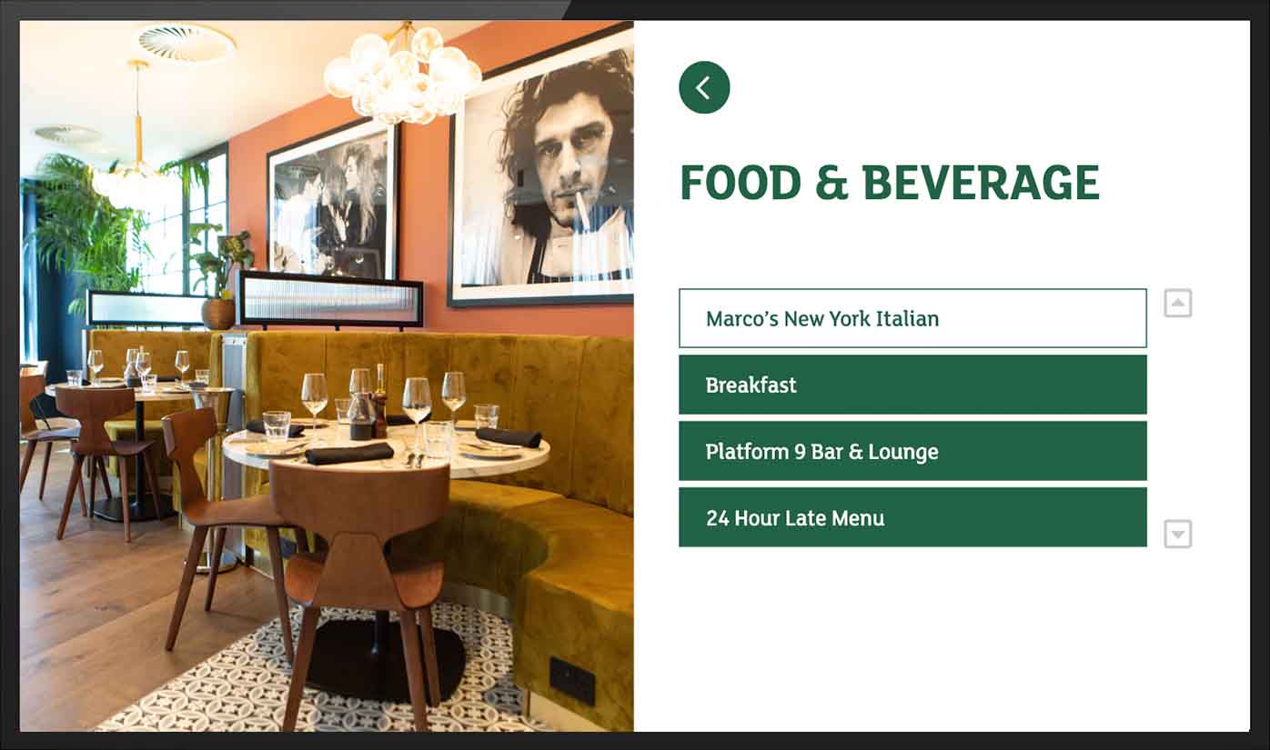 Guestroom TV with Uniguest Hub interface