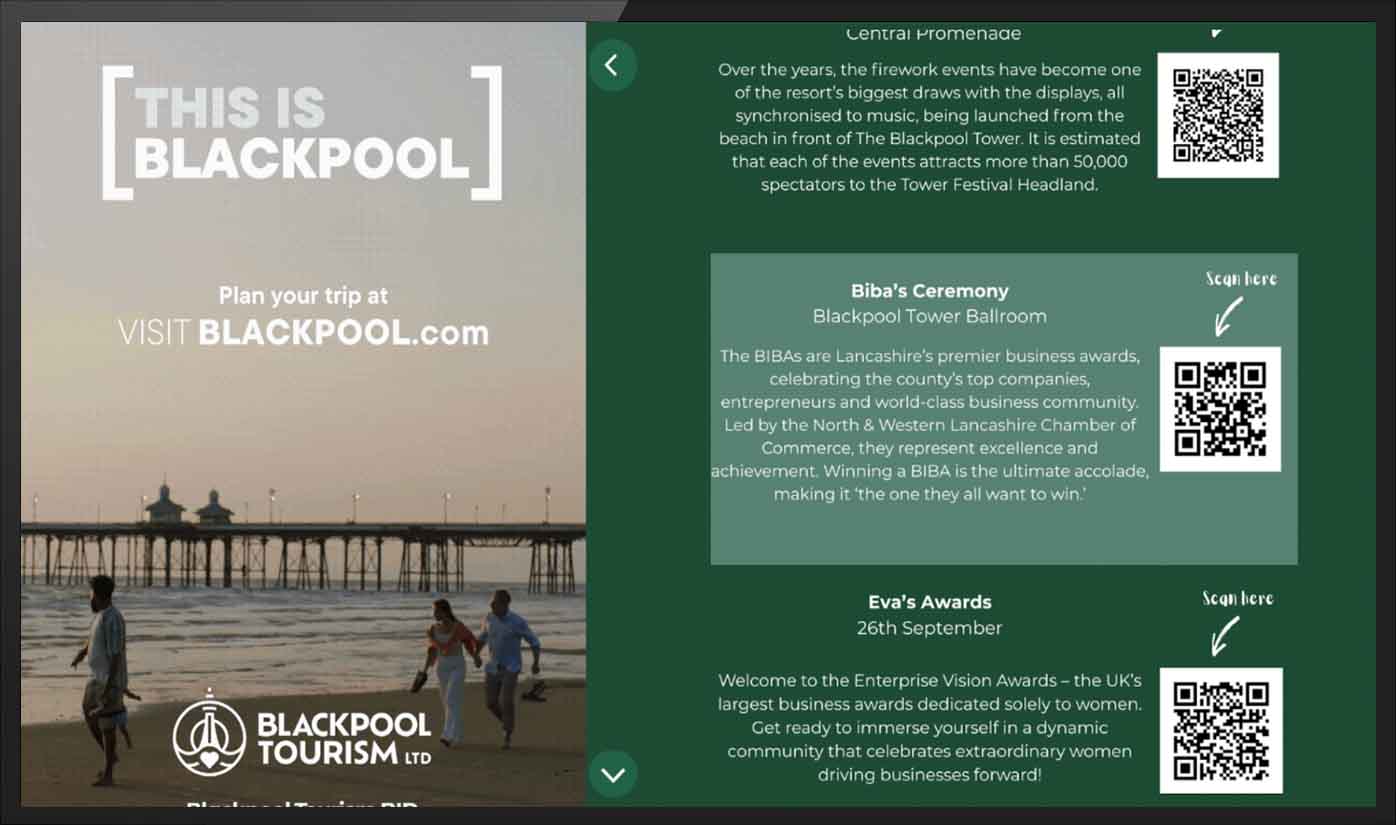 Public area screen and signage