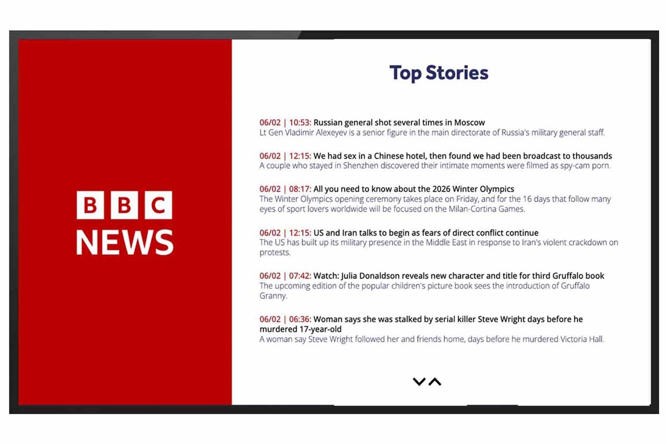 St Brides BBC News Screen